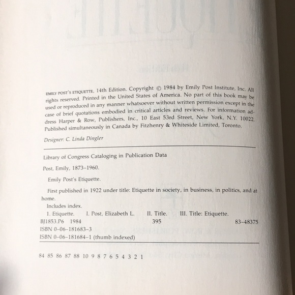 Emily Post's Etiquette Hardcover Book Guide to Modern Manners 14th edition - Picture 9 of 13
